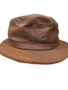 Vintage Minnetonka Brown Suede Leather Bucket Hat - Unisex